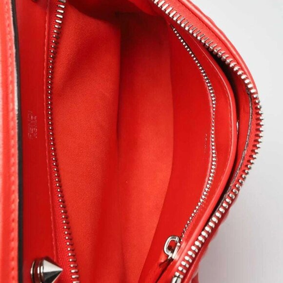 Fendi Red Quilted Lambskin Leather Dotcom Click Small Shoulder Bag - Picture 12 of 12